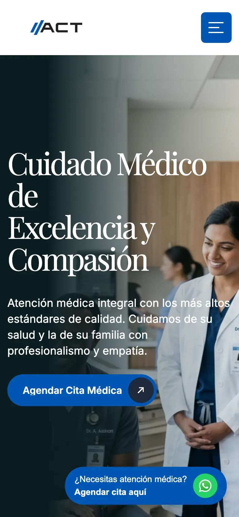 Portada del demo para clínicas en celular
