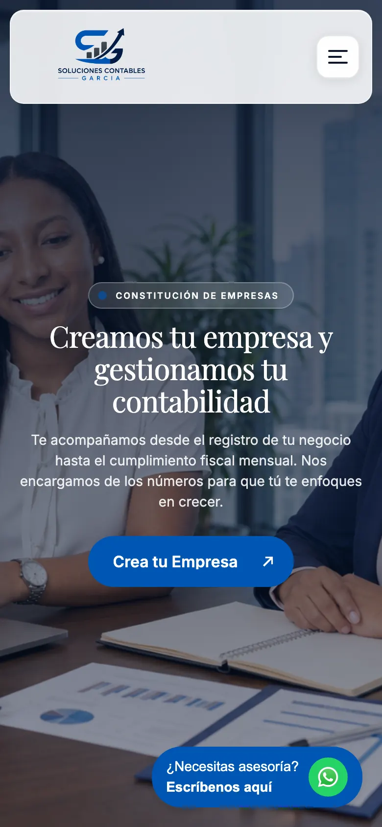Portada del demo para firmas de contabilidad en celular